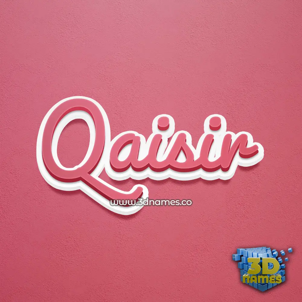 qaisir in Red Scribble style - 3D name wallpaper
