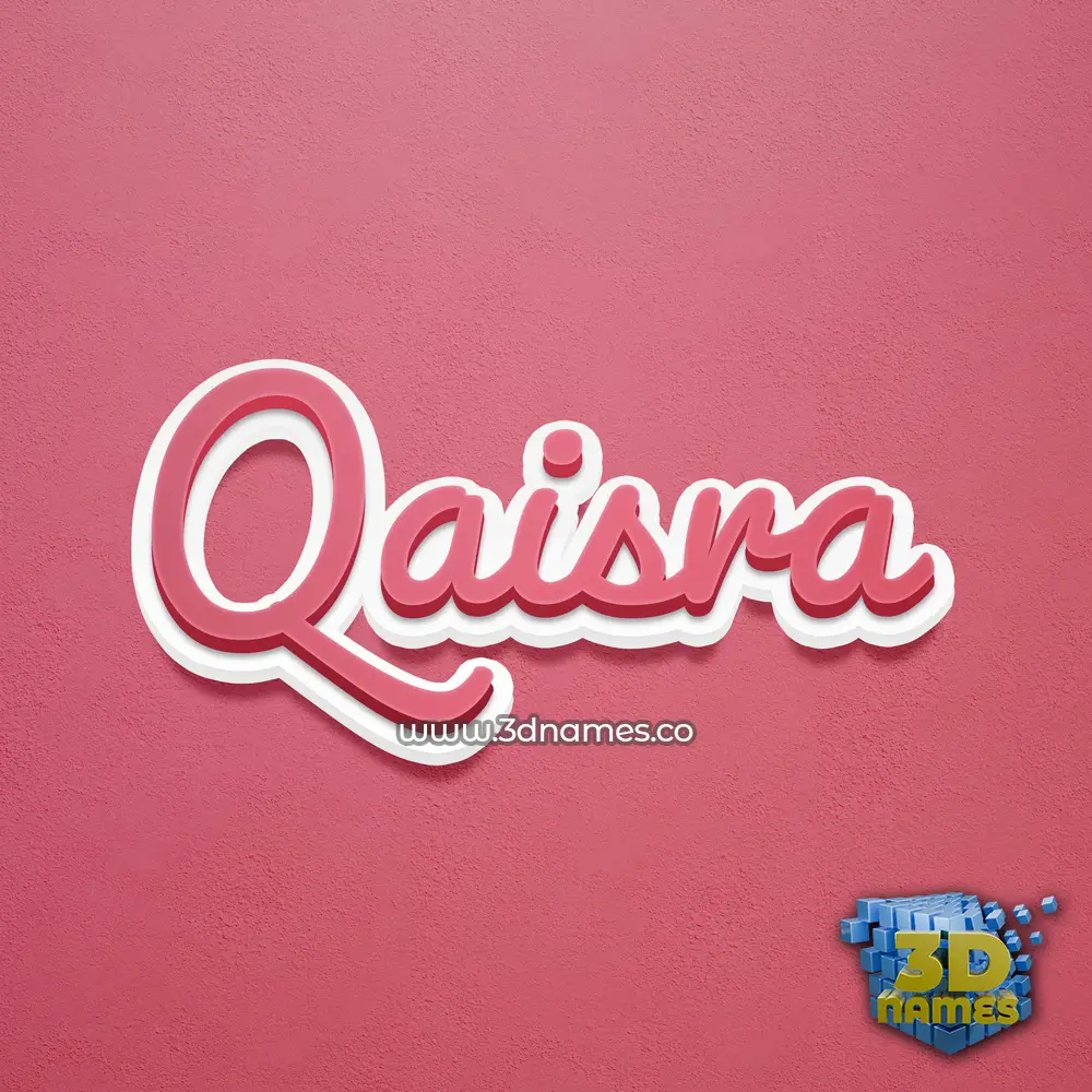 qaisra in Red Scribble style - 3D name wallpaper