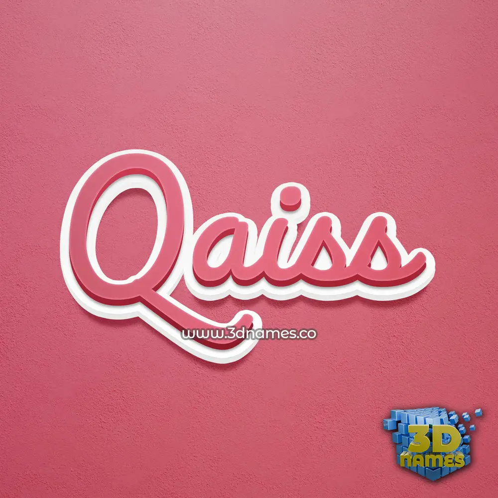 qaiss in Red Scribble style - 3D name wallpaper