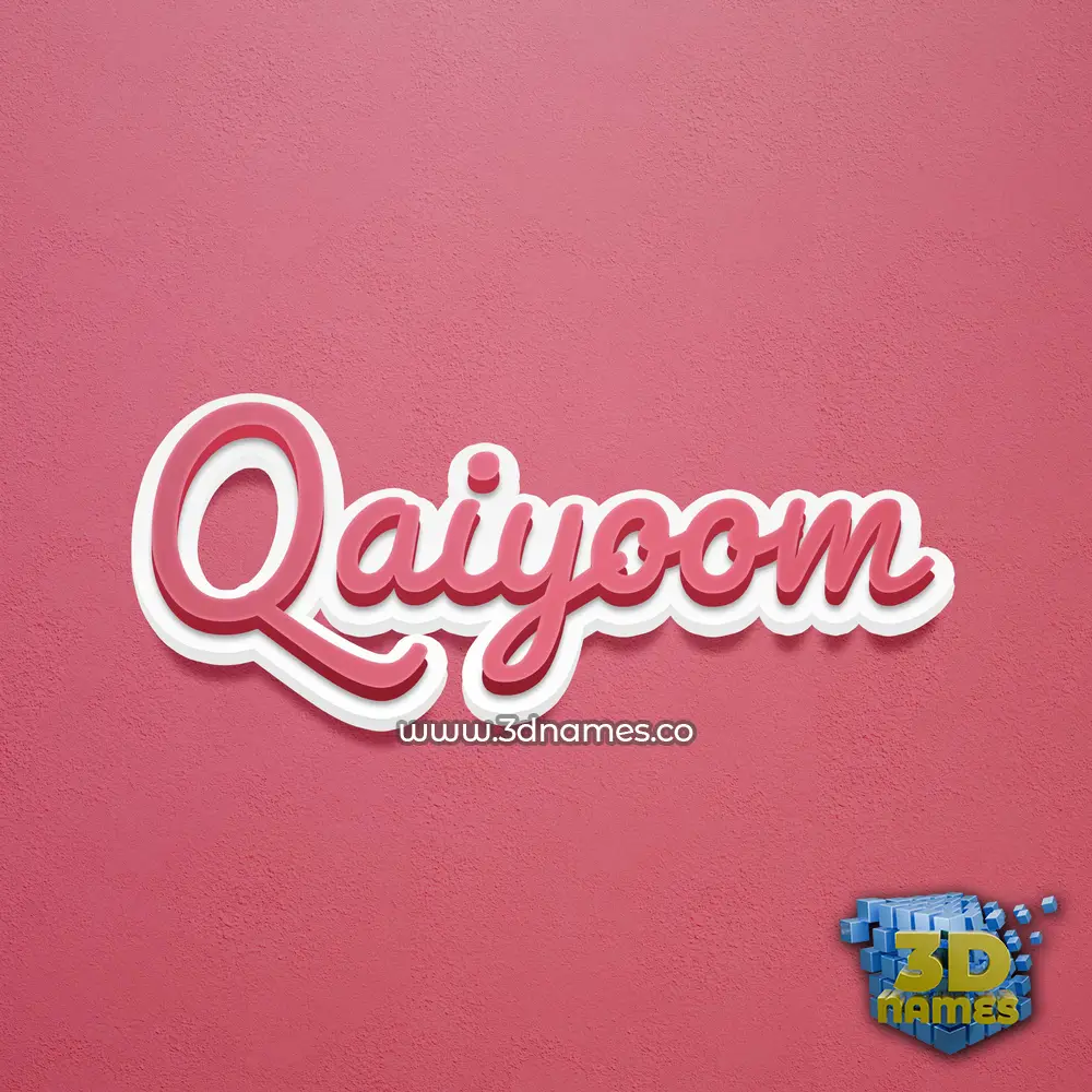 qaiyoom in Red Scribble style - 3D name wallpaper