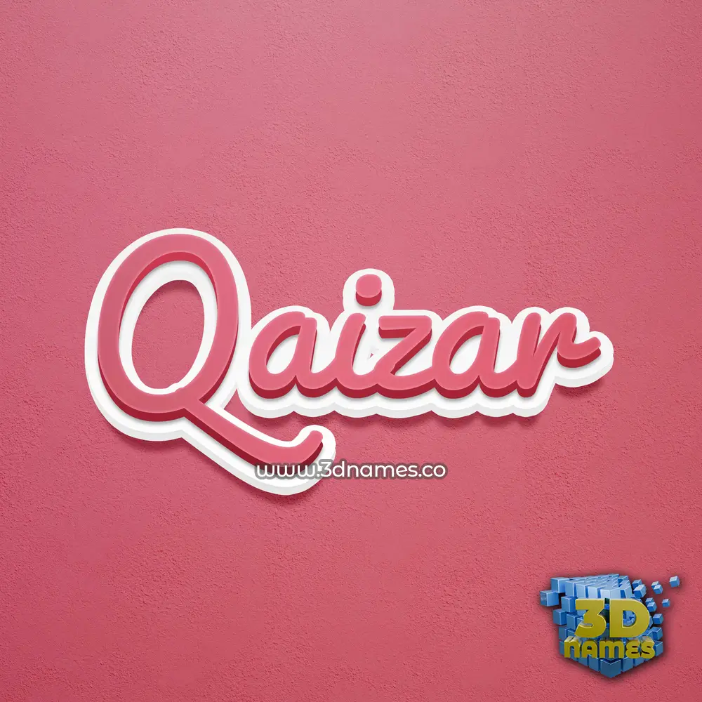 qaizar in Red Scribble style - 3D name wallpaper