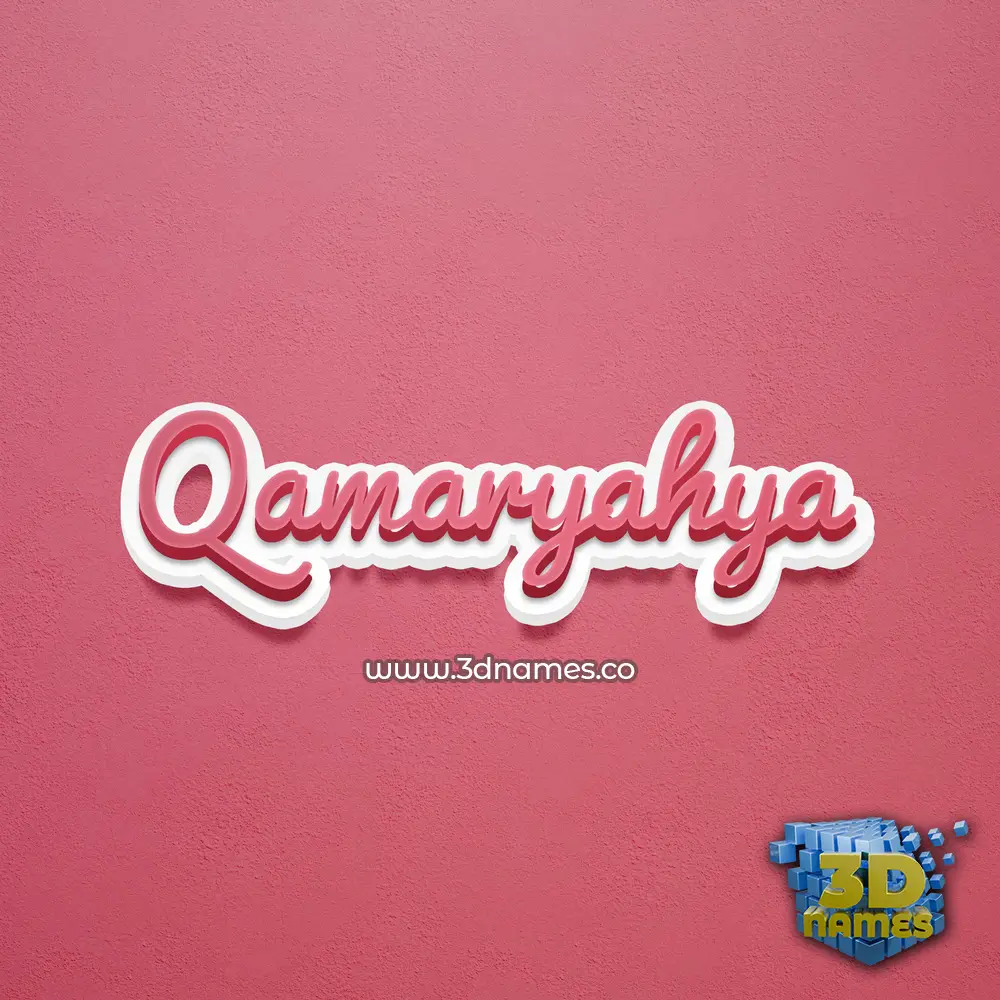 qamaryahya in Red Scribble style - 3D name wallpaper