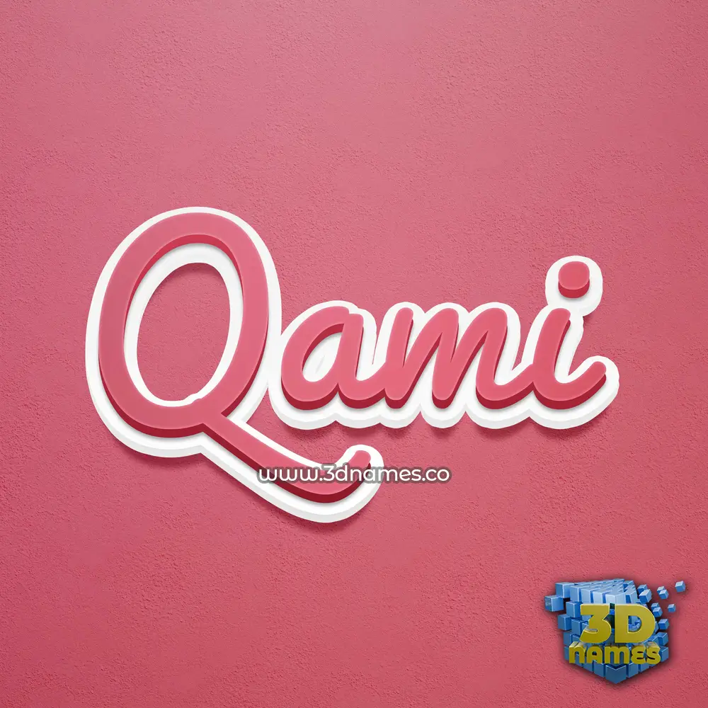 qami in Red Scribble style - 3D name wallpaper