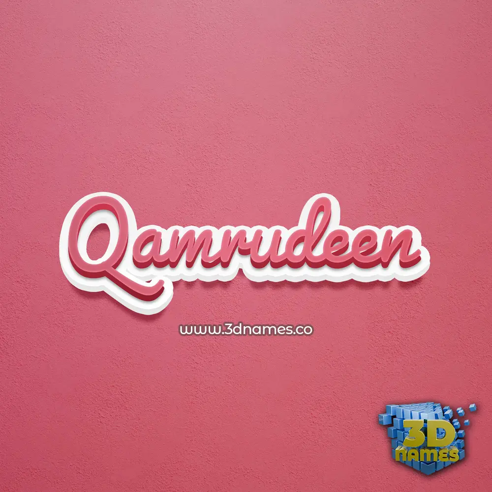 qamrudeen in Red Scribble style - 3D name wallpaper