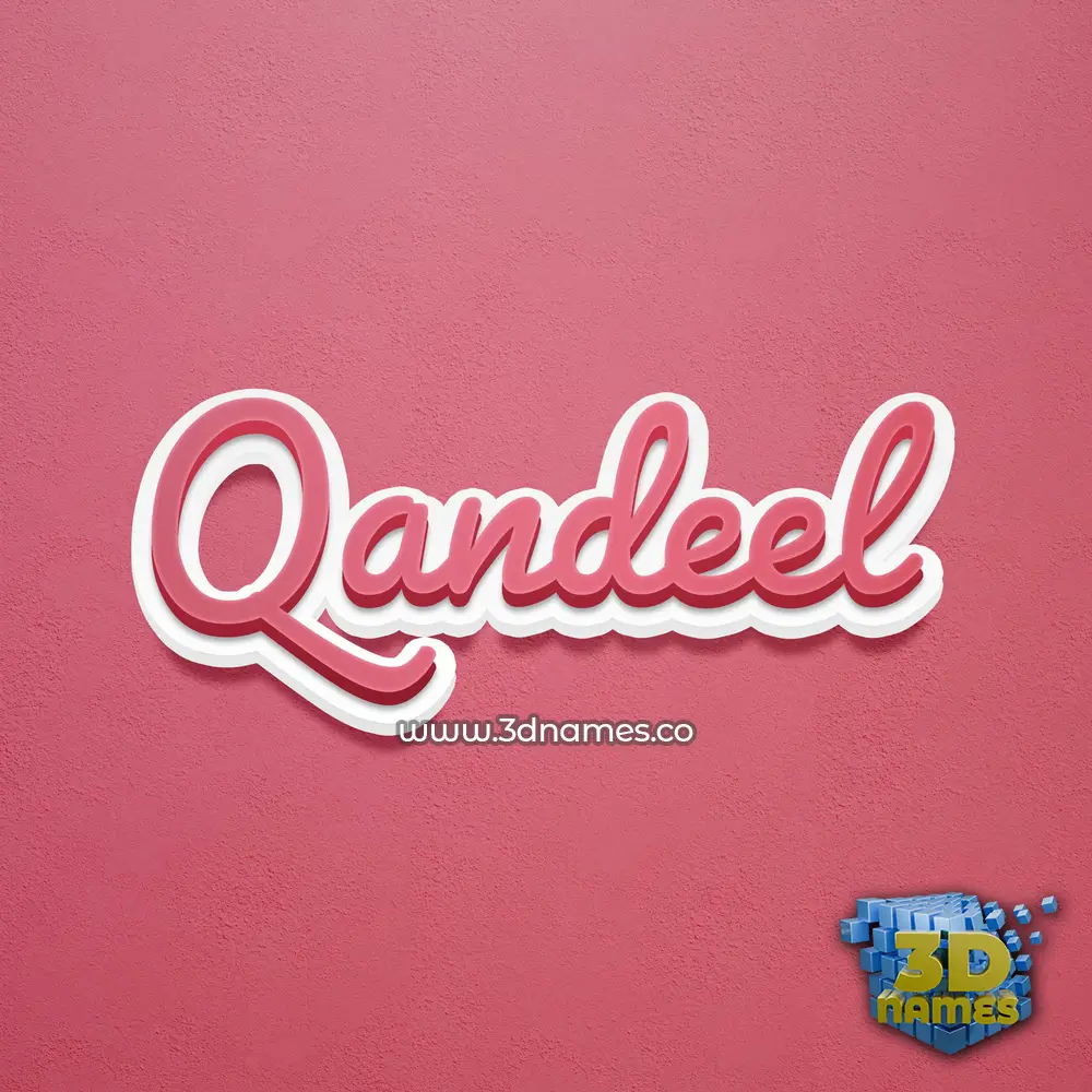 qandeel in Red Scribble style - 3D name wallpaper
