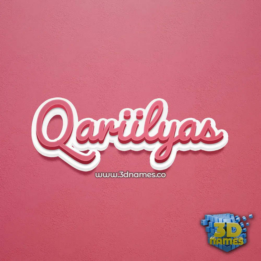 qariilyas in Red Scribble style - 3D name wallpaper
