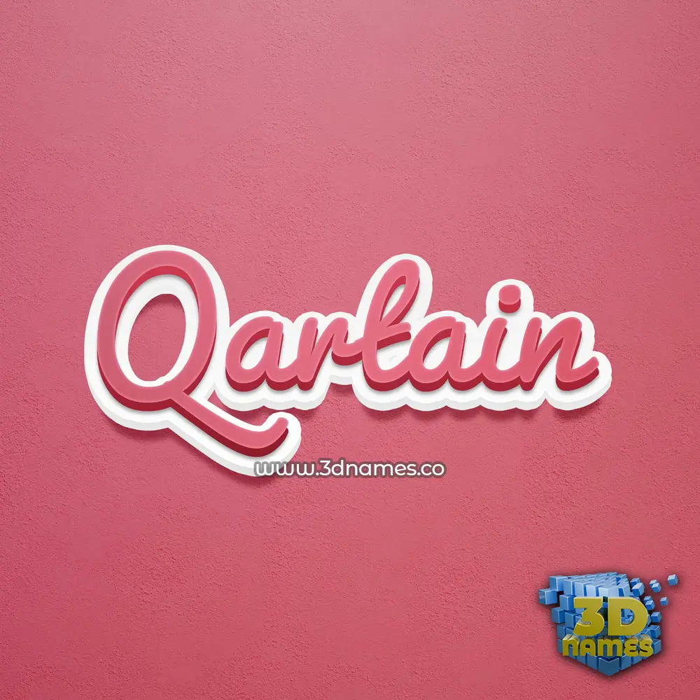 qartain in Red Scribble style - 3D name wallpaper