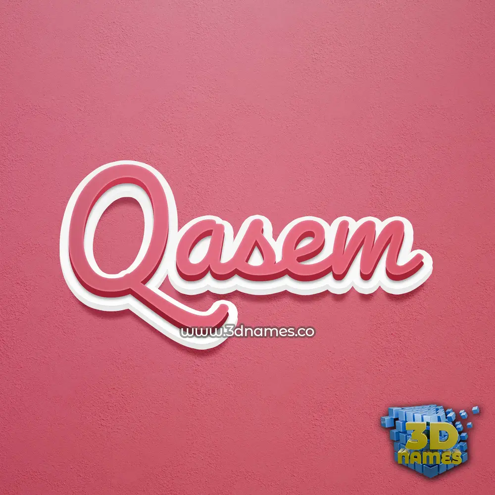 qasem in Red Scribble style - 3D name wallpaper