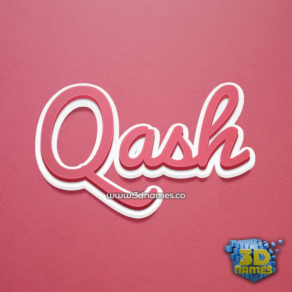 qash in Red Scribble style - 3D name wallpaper