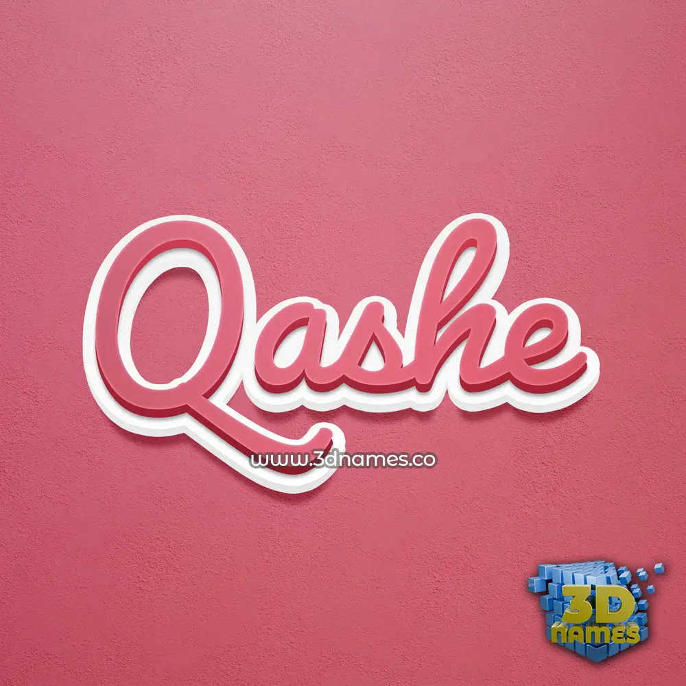 qashe in Red Scribble style - 3D name wallpaper