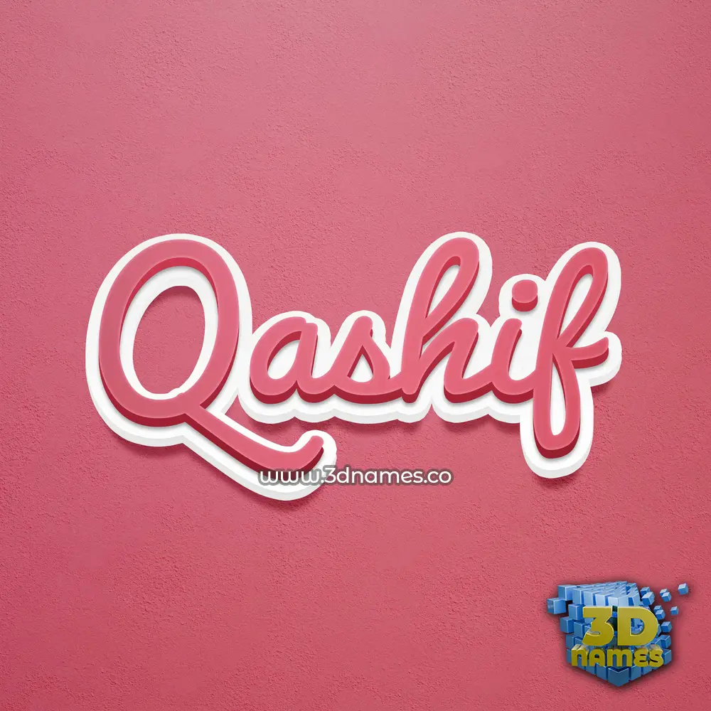 qashif in Red Scribble style - 3D name wallpaper
