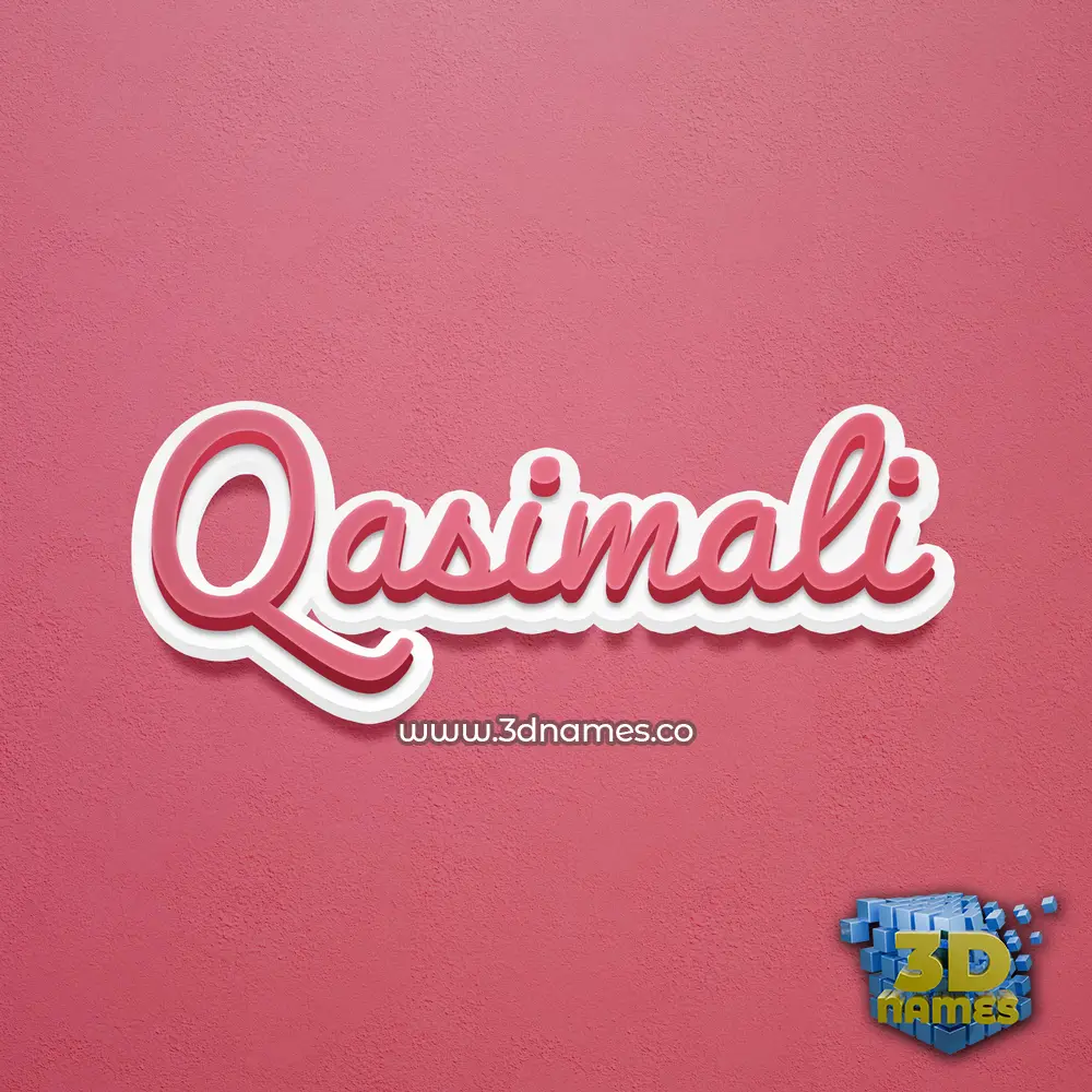 qasimali in Red Scribble style - 3D name wallpaper