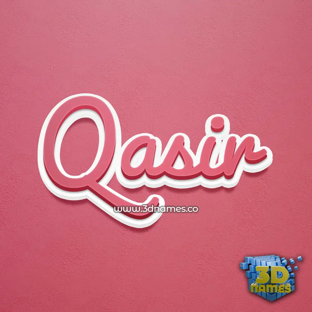 qasir in Red Scribble style - 3D name wallpaper