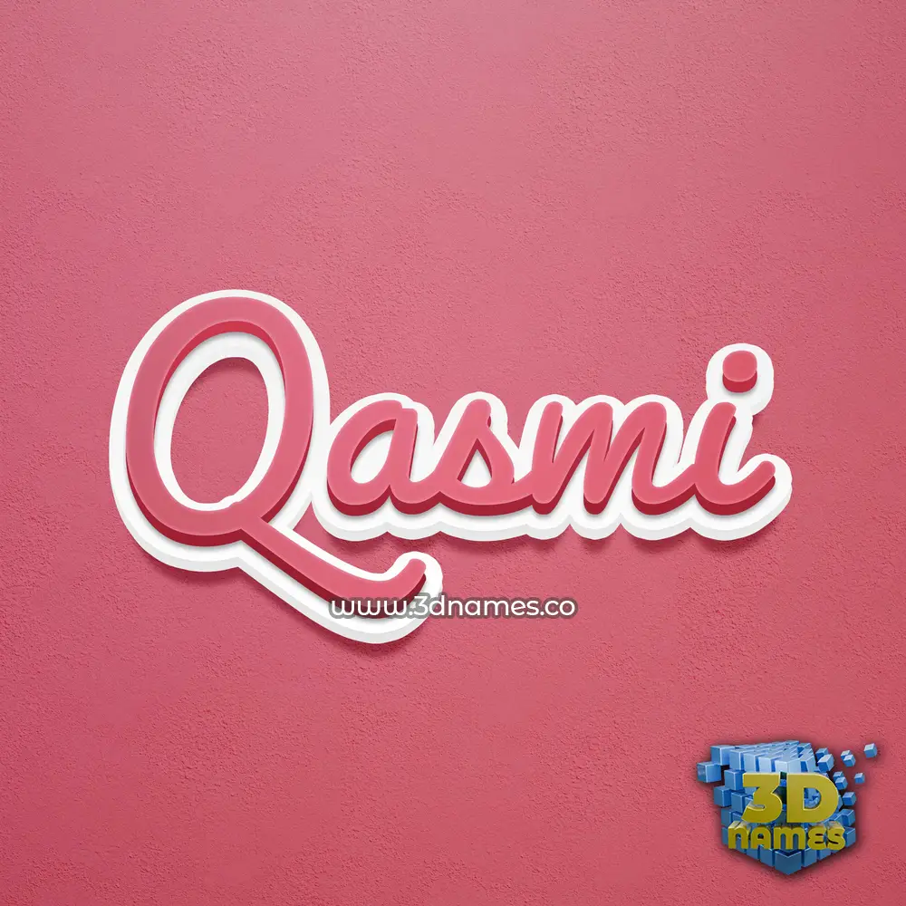 qasmi in Red Scribble style - 3D name wallpaper