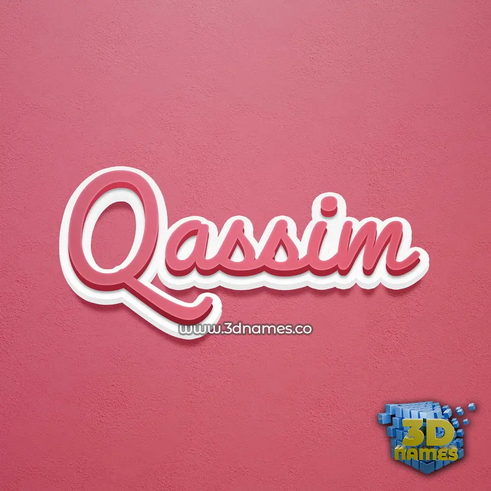 qassim in Red Scribble style - 3D name wallpaper