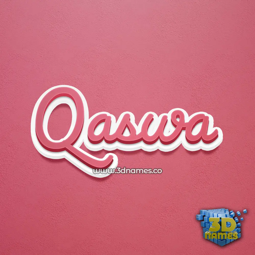 qaswa in Red Scribble style - 3D name wallpaper