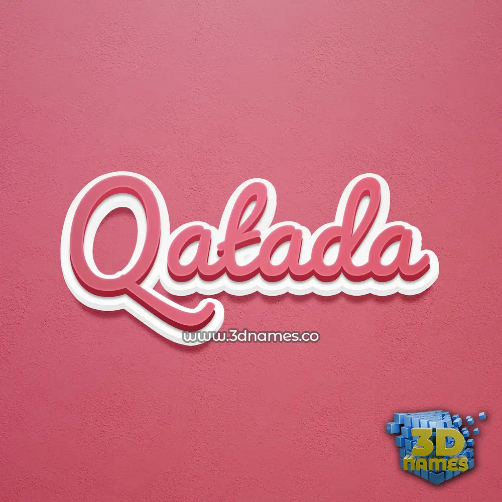 qatada in Red Scribble style - 3D name wallpaper