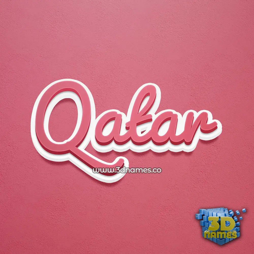 qatar in Red Scribble style - 3D name wallpaper