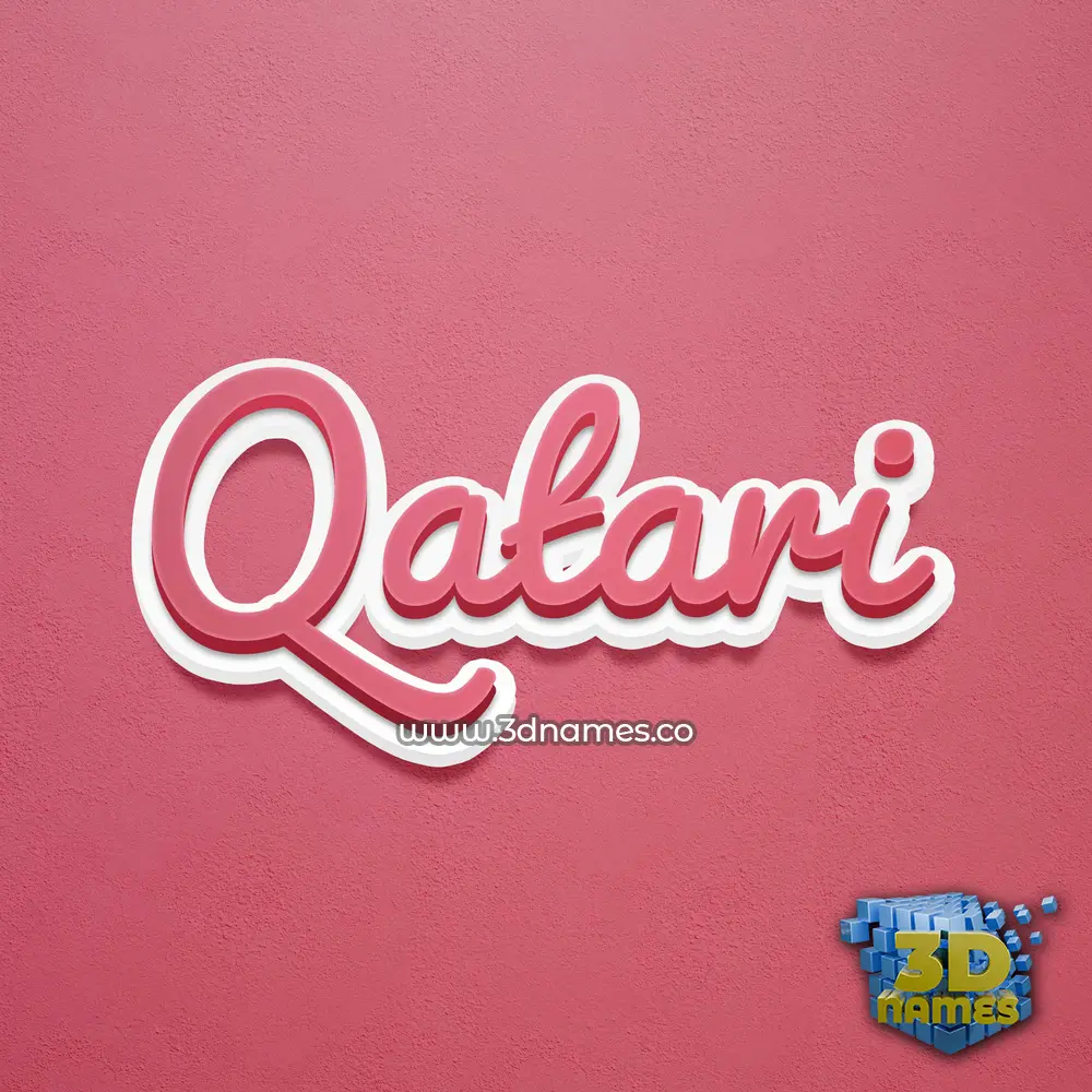qatari in Red Scribble style - 3D name wallpaper