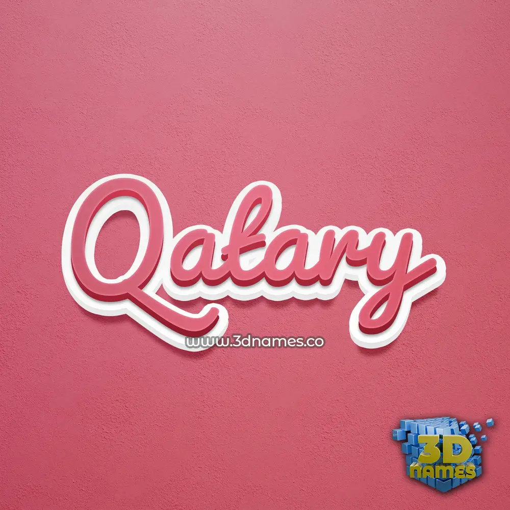 qatary in Red Scribble style - 3D name wallpaper