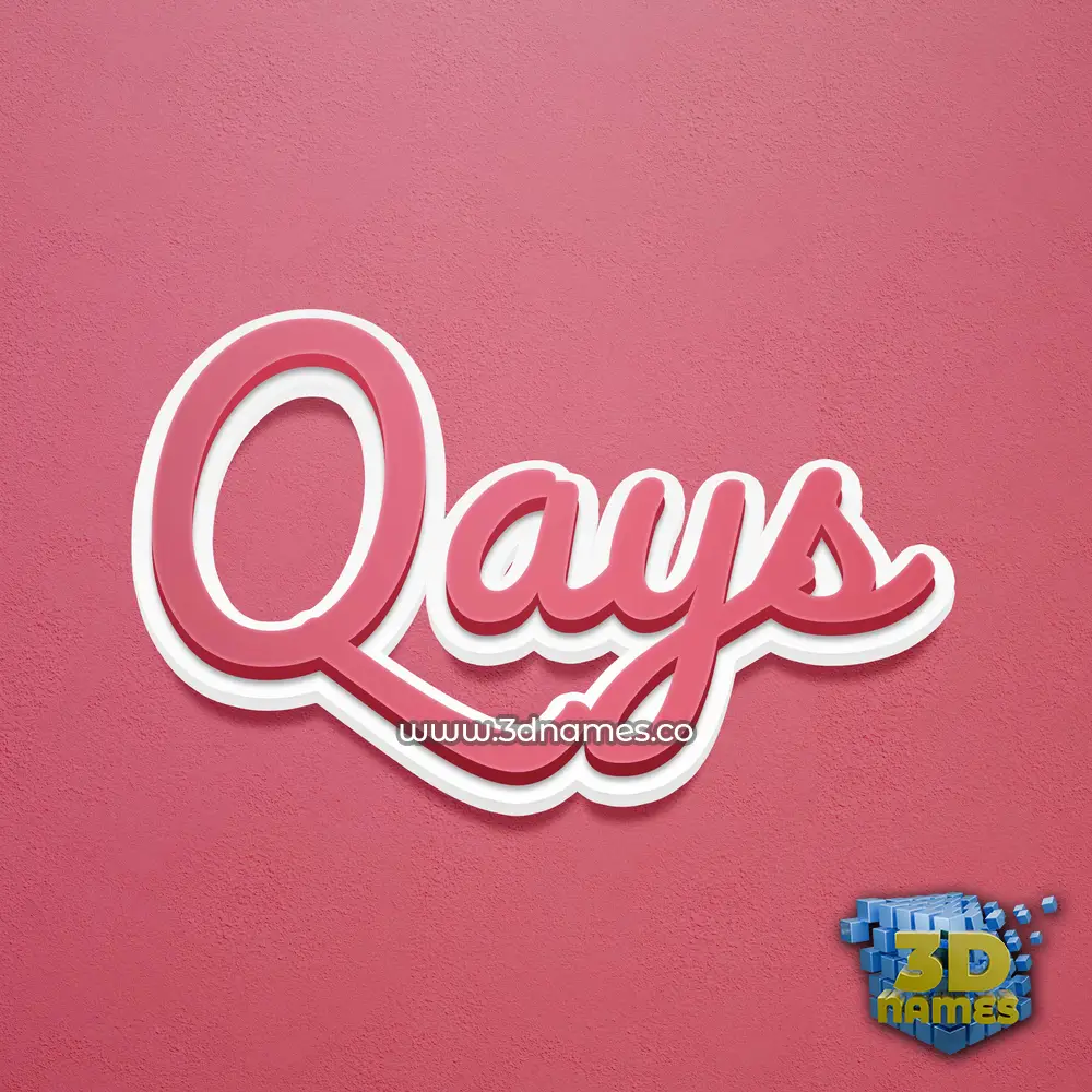 qays in Red Scribble style - 3D name wallpaper