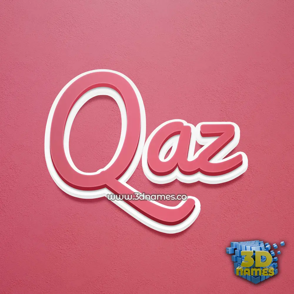 qaz in Red Scribble style - 3D name wallpaper