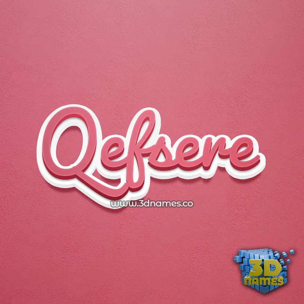 qefsere in Red Scribble style - 3D name wallpaper