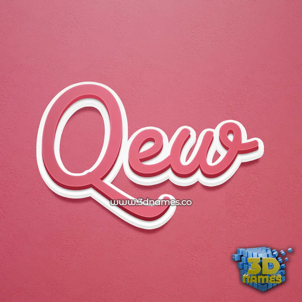 qew in Red Scribble style - 3D name wallpaper