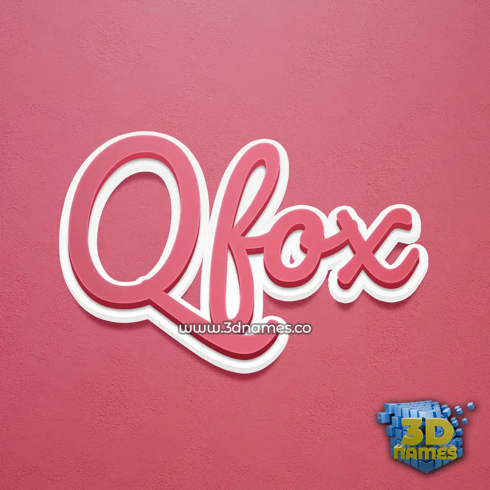 qfox in Red Scribble style - 3D name wallpaper