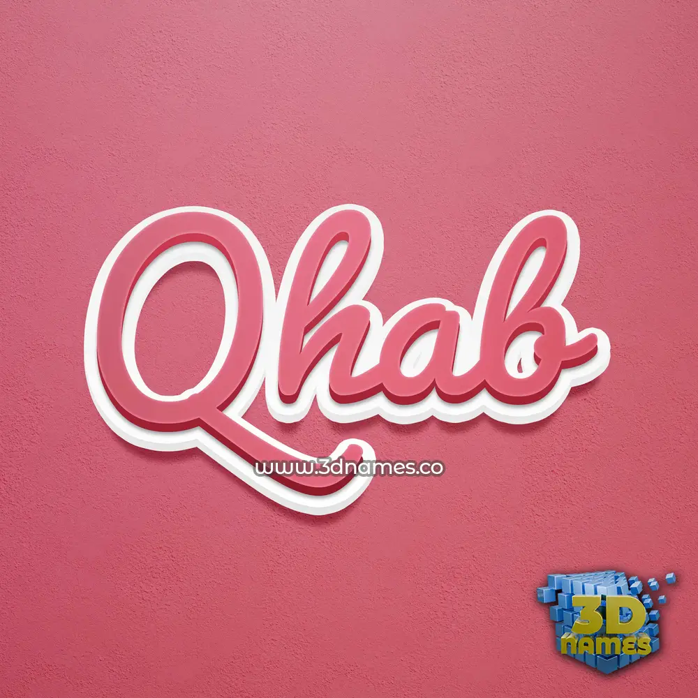 qhab in Red Scribble style - 3D name wallpaper