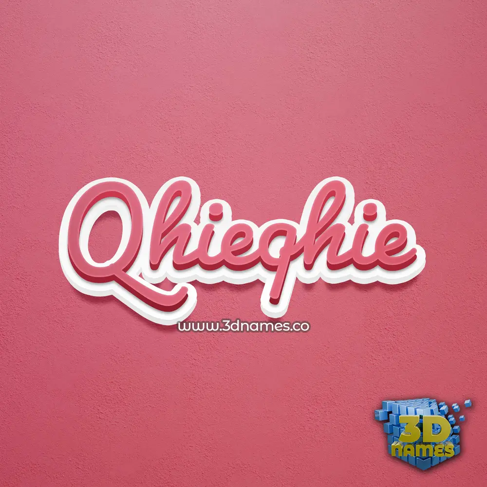 qhieqhie in Red Scribble style - 3D name wallpaper