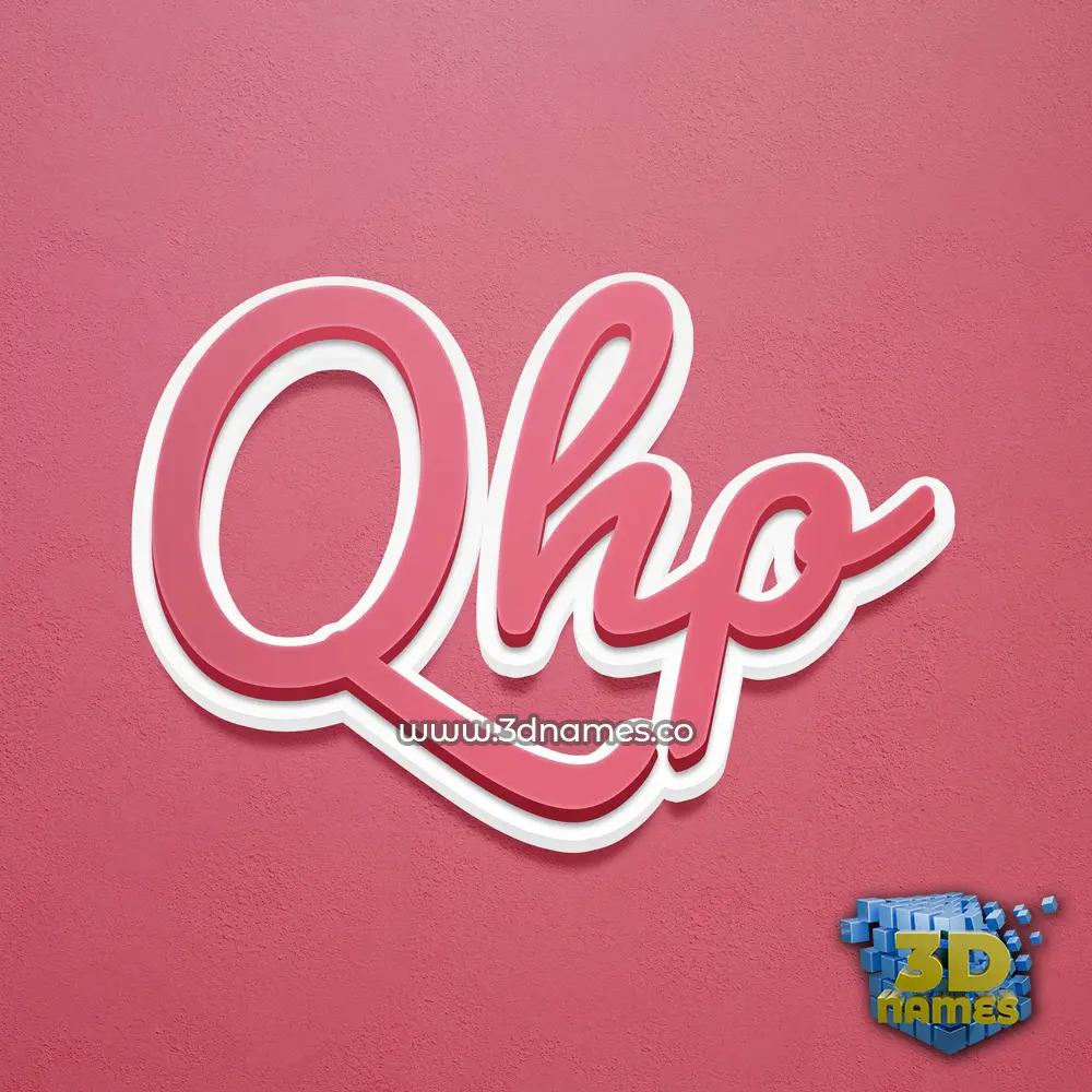qhp in Red Scribble style - 3D name wallpaper