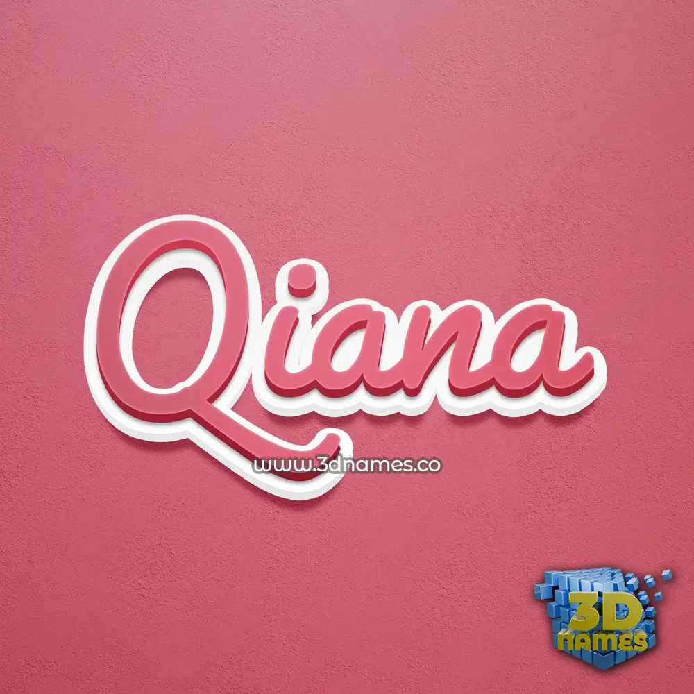 qiana in Red Scribble style - 3D name wallpaper