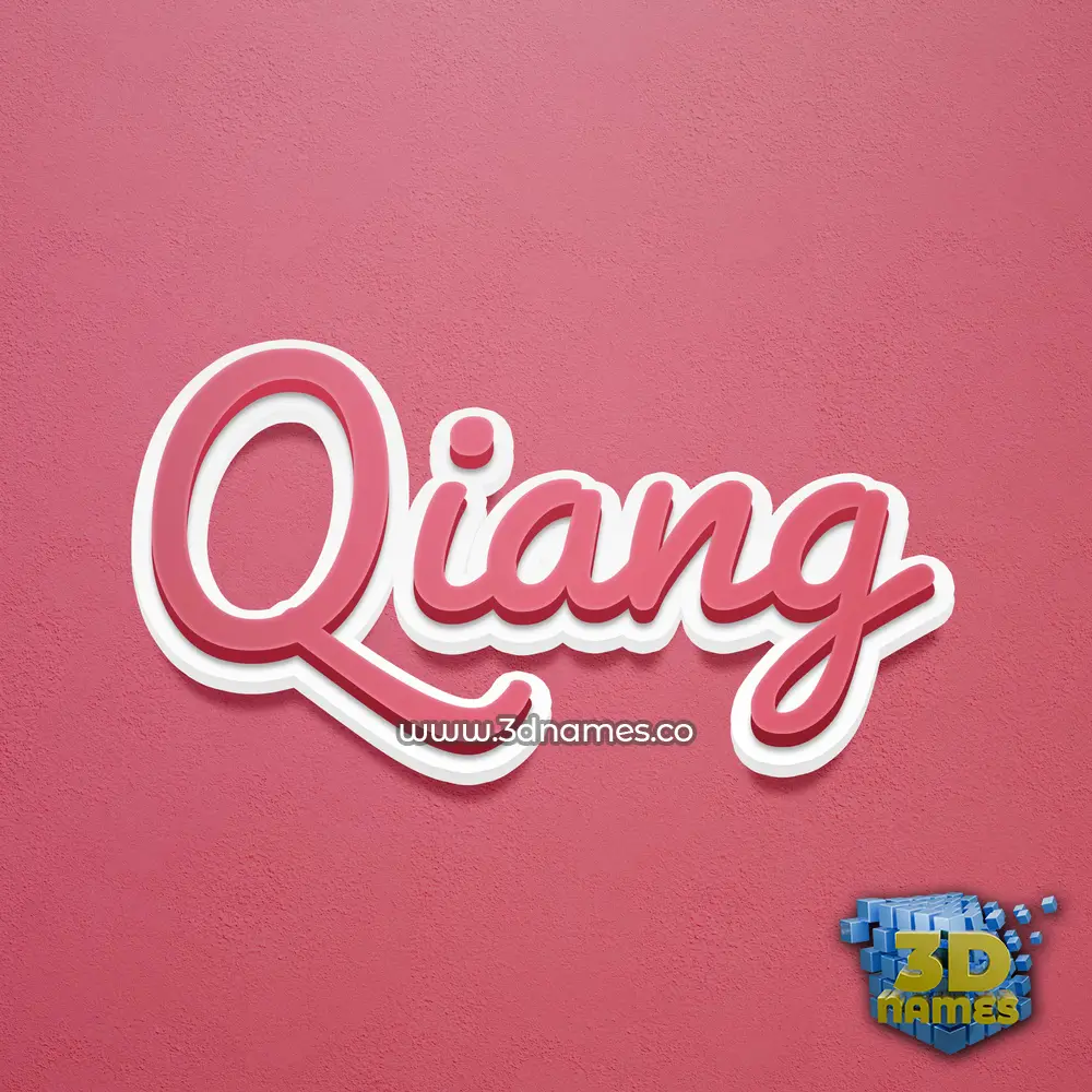 qiang in Red Scribble style - 3D name wallpaper
