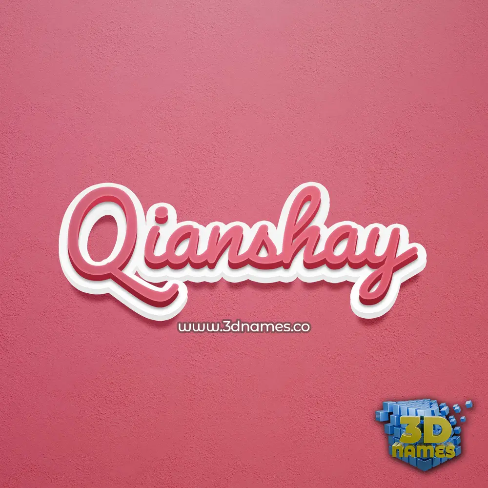 qianshay in Red Scribble style - 3D name wallpaper