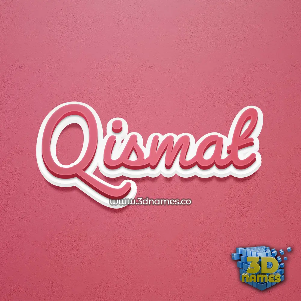 qismat in Red Scribble style - 3D name wallpaper