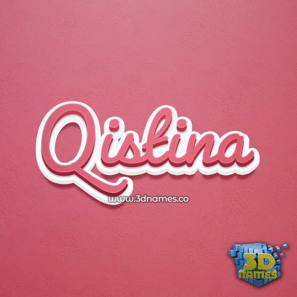qistina in Red Scribble style - 3D name wallpaper