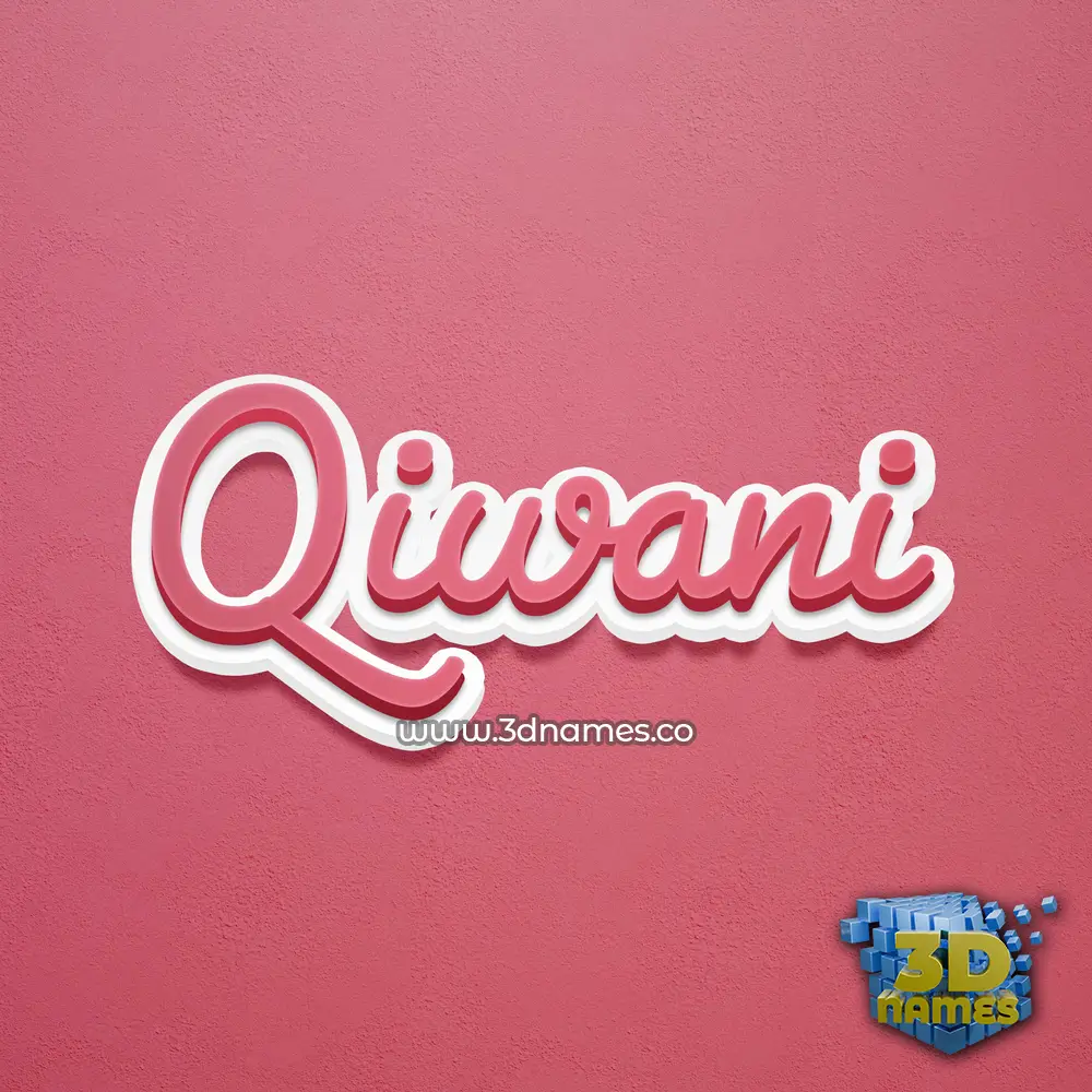 qiwani in Red Scribble style - 3D name wallpaper