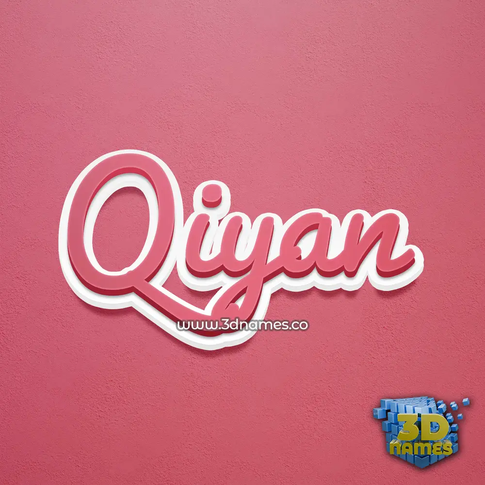qiyan in Red Scribble style - 3D name wallpaper