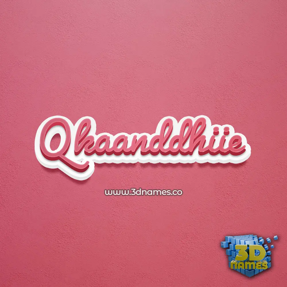 qkaanddhiie in Red Scribble style - 3D name wallpaper
