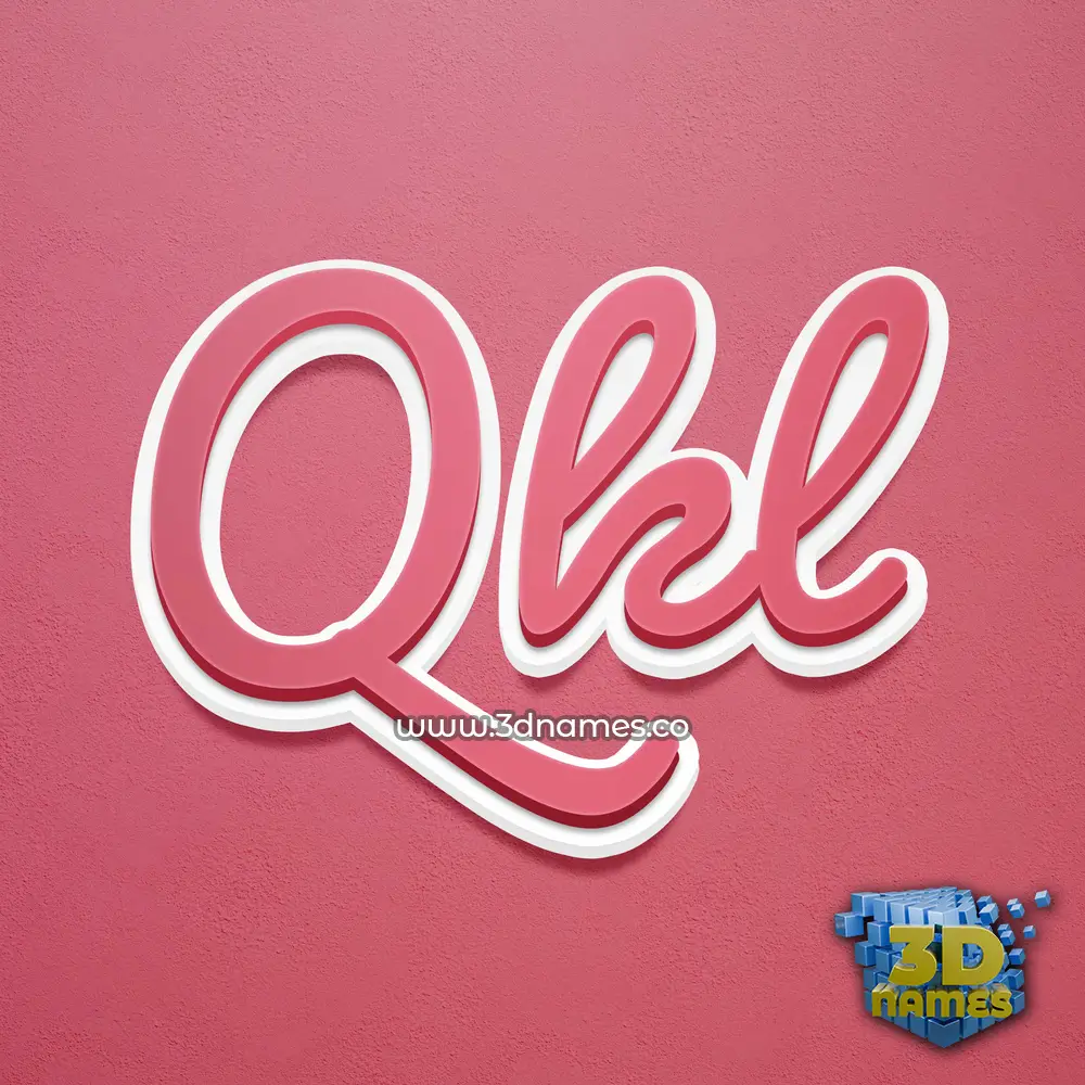 qkl in Red Scribble style - 3D name wallpaper
