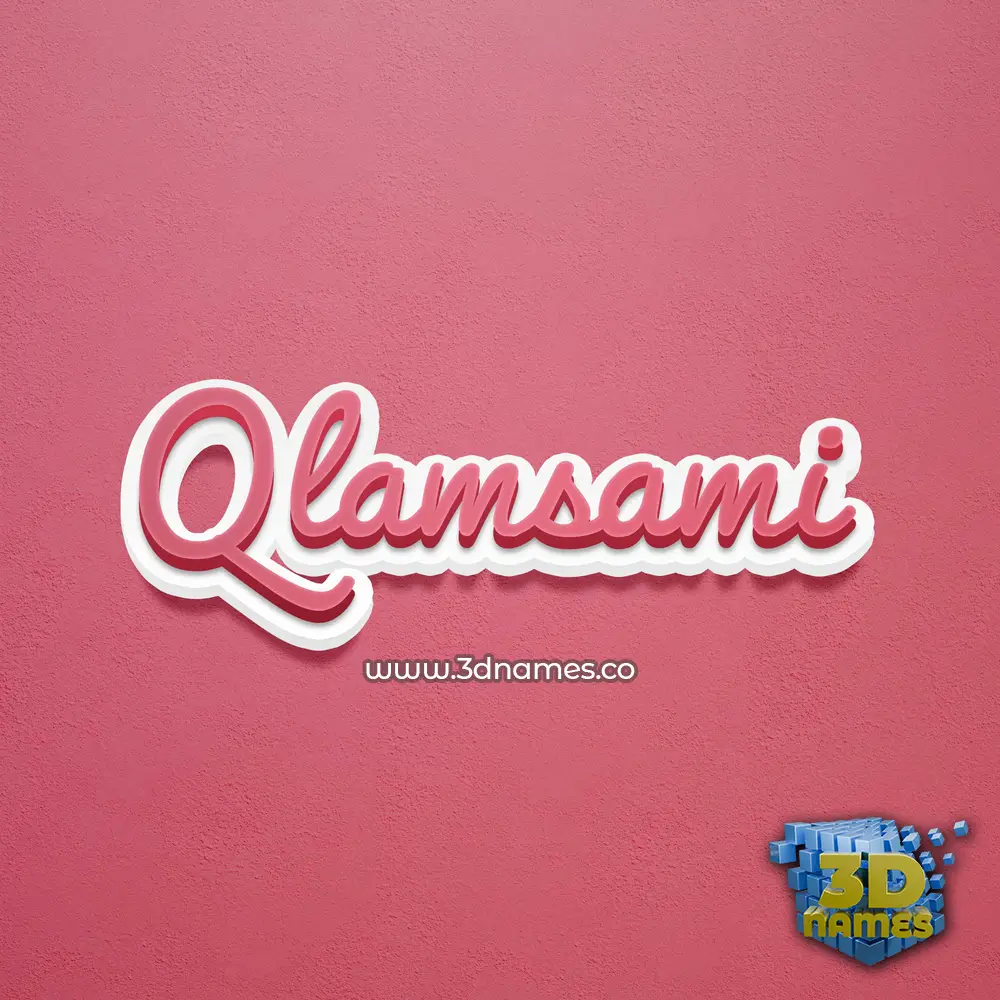 qlamsami in Red Scribble style - 3D name wallpaper