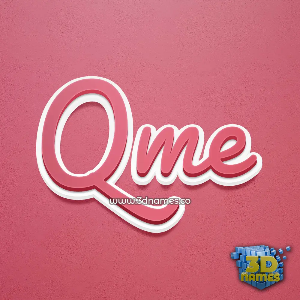 qme in Red Scribble style - 3D name wallpaper