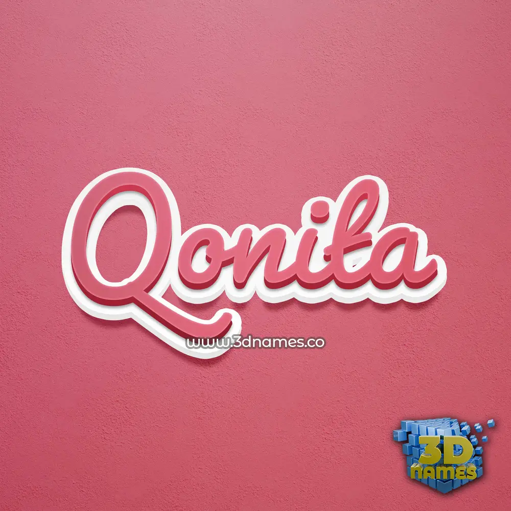 qonita in Red Scribble style - 3D name wallpaper