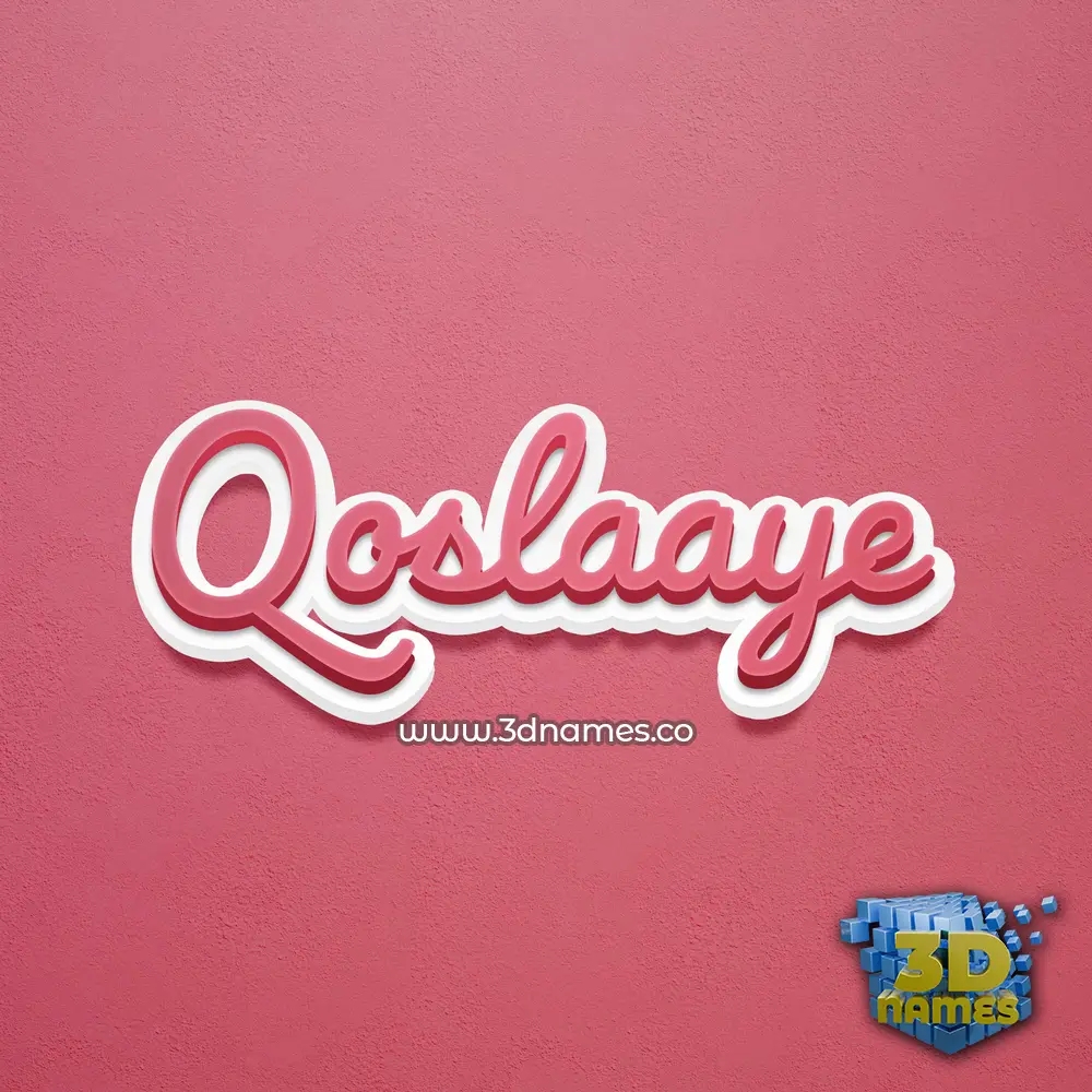 qoslaaye in Red Scribble style - 3D name wallpaper