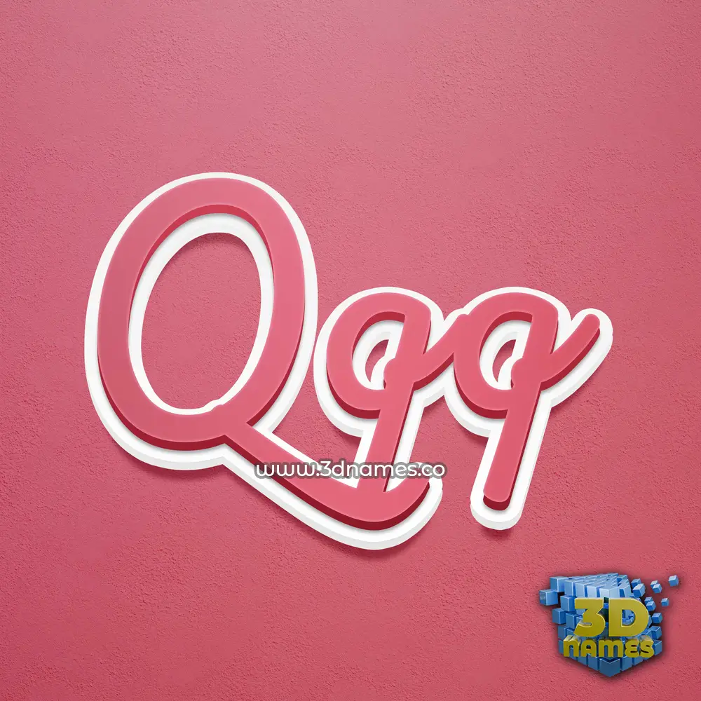qqq in Red Scribble style - 3D name wallpaper