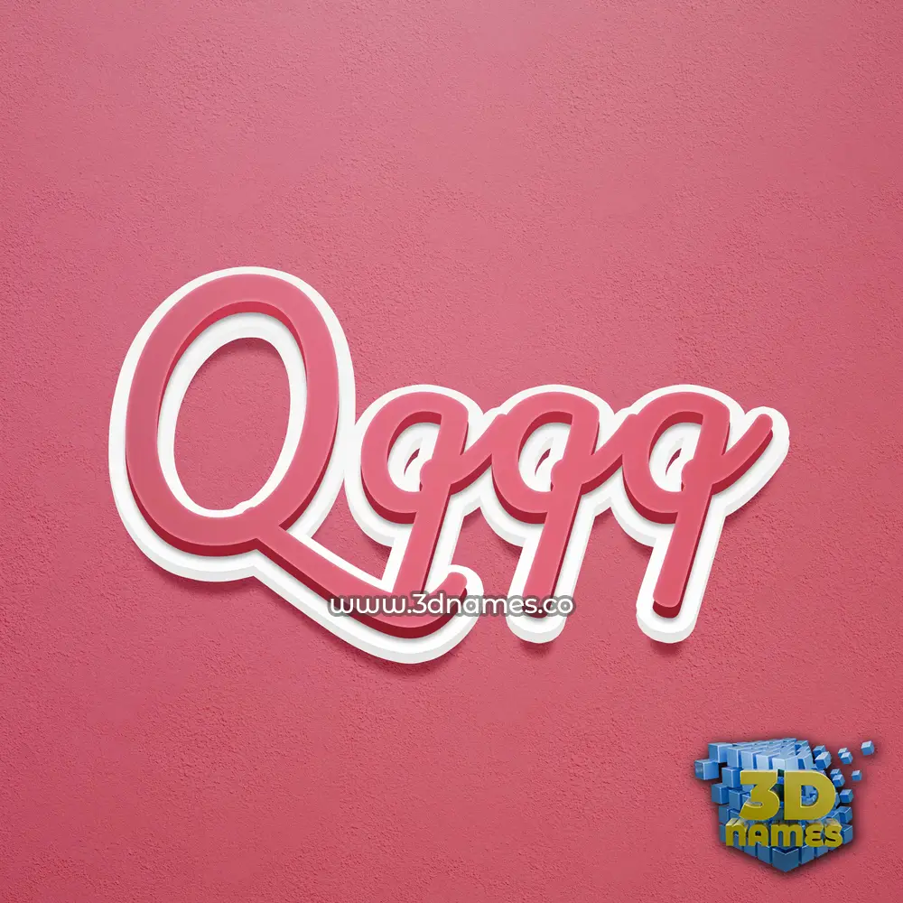 qqqq in Red Scribble style - 3D name wallpaper