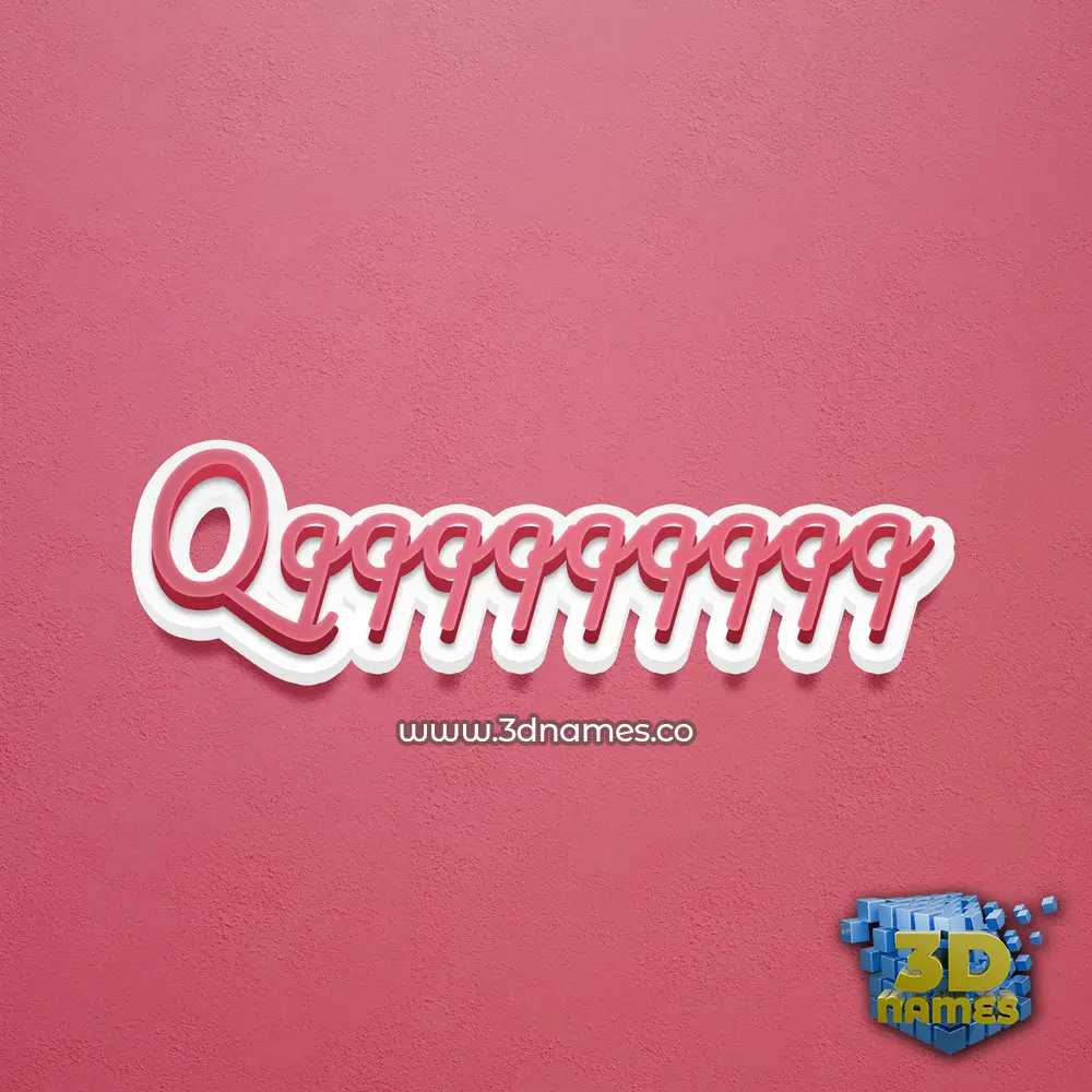 qqqqqqqqqq in Red Scribble style - 3D name wallpaper
