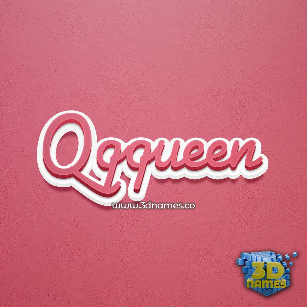 qqqueen in Red Scribble style - 3D name wallpaper