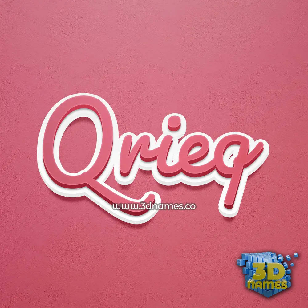 qrieq in Red Scribble style - 3D name wallpaper